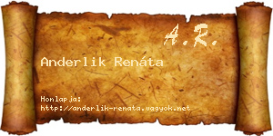 Anderlik Renáta névjegykártya